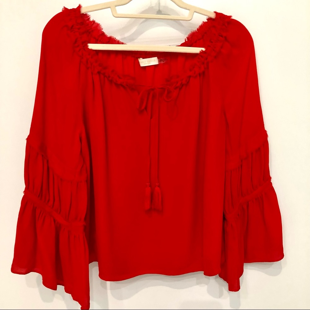 Ramy Brook - Red Poet Sleeve Blouse